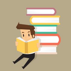 businessman with a book studies on the investment
