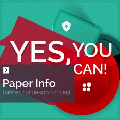 Flat design square banner with slogan N11