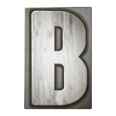 3d silver letterpress alphabet B