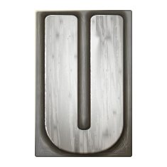 3d silver letterpress alphabet U