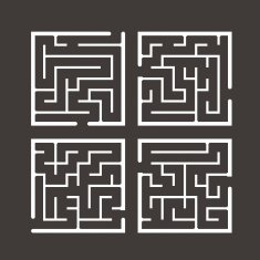modern square labyrinth set
