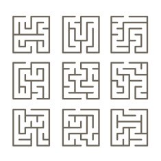 modern square labyrinth set N2