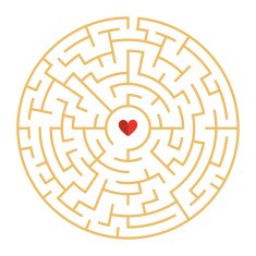 circular maze with heart element