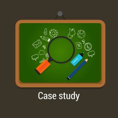 case study studies icon flat laptop magnifier