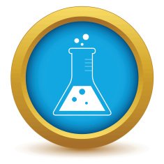 Gold flask with liquid icon