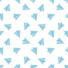 Vector flat minimalistic paper planes seamless pattern