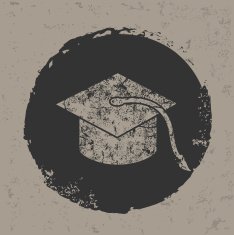 Hat of education design on grunge background vector