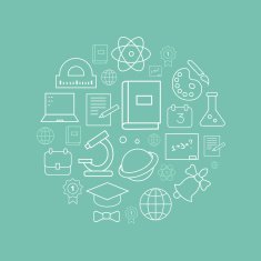 Vector linear logo design template - online education and university
