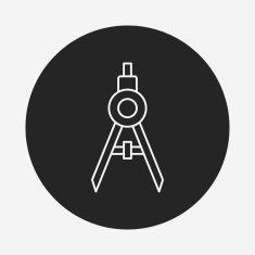 Stationery compasses line icon N6