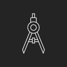 Stationery compasses line icon N7