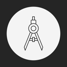 Stationery compasses line icon N8