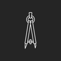 Stationery compasses line icon N11
