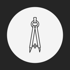 Stationery compasses line icon N12