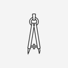 Stationery compasses line icon N13