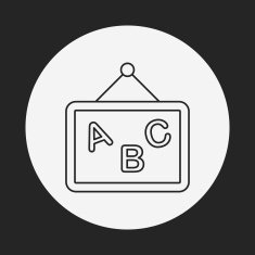 black board line icon N4