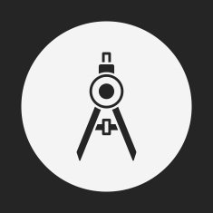 Stationery compasses icon N8
