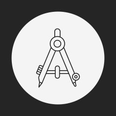 Stationery compasses line icon N16