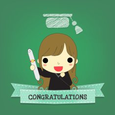 girl graduate with ribbon and board N2