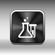 Chemical flask icon laboratory glass beaker lab vector N11