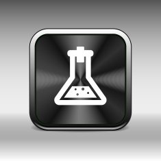 Chemical flask icon laboratory glass beaker lab vector N12