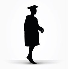 girl silhouette in a gown N13