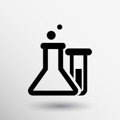 Chemical flask icon laboratory glass beaker lab vector N17