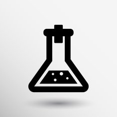 Chemical flask icon laboratory glass beaker lab vector N18