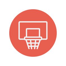 Basketball hoop thin line icon