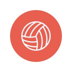 Volleyball ball thin line icon