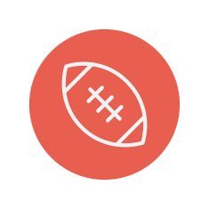 Football ball thin line icon