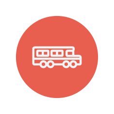 School bus thin line icon