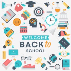 Back to school flat design illustration