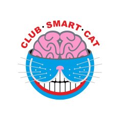 Logo cat Club smart Cat Animal and brain