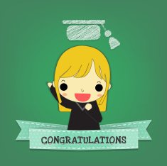 graduate with ribbon and board N2