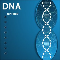 Sign of DNA on a blue background vector graphics cover
