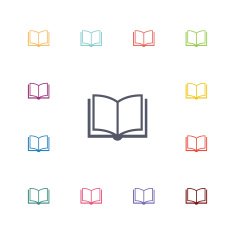 book flat icons set