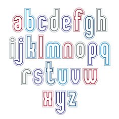 Light geometric font with outline Vector modern capital letters