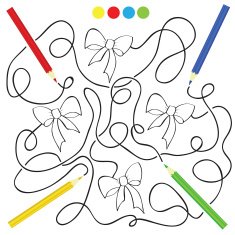 maze game and coloring activity page for kids