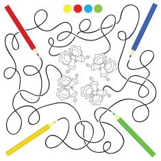 maze game and coloring activity page for kids N2