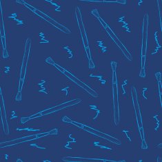 Seamless contours of blue brushes