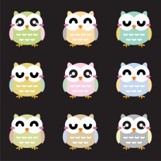 Cute owls set