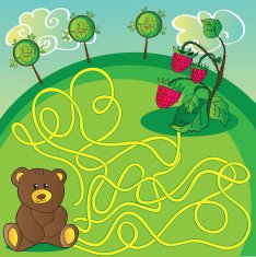 Maze game or activity page Help the bear to choose