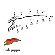 Numbers game fruits and vegetables (chili pepper) N2
