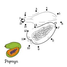 Numbers game fruits and vegetables (papaya) N2