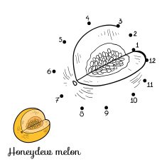 Numbers game fruits and vegetables (honeydew melon) N2