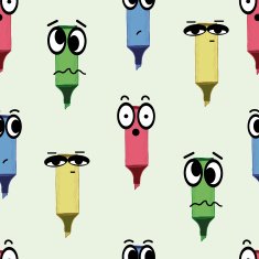 Seamless of big-eyed emotional markers