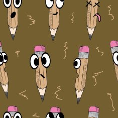 Seamless big-eyed pencils
