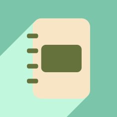 Flat with shadow icon and mobile application diary