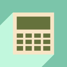 Flat with shadow icon and mobile application calculator