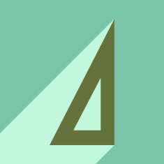 Flat with shadow icon and mobile application ruler